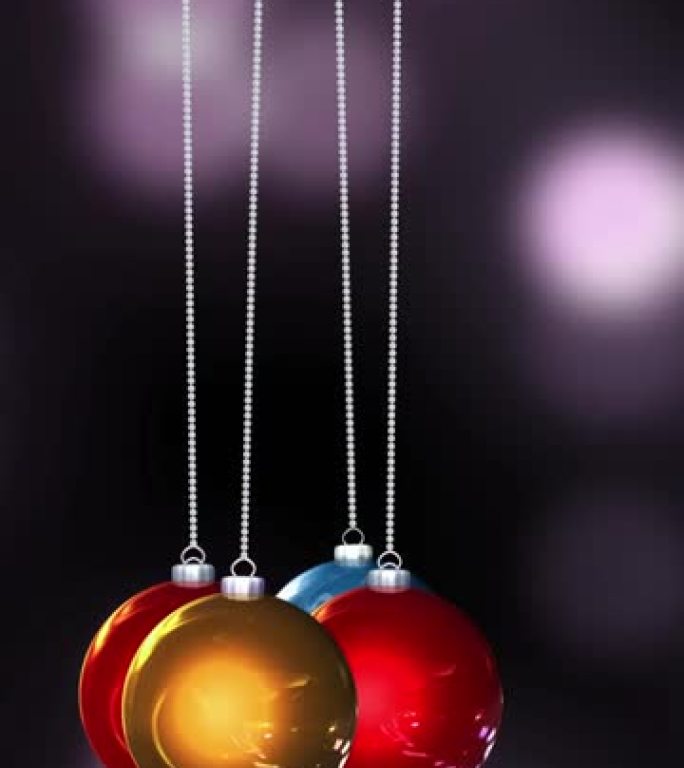 圣诞树装饰背景无限循环，垂直9 16格式，智能手机，病毒视频，社交媒体