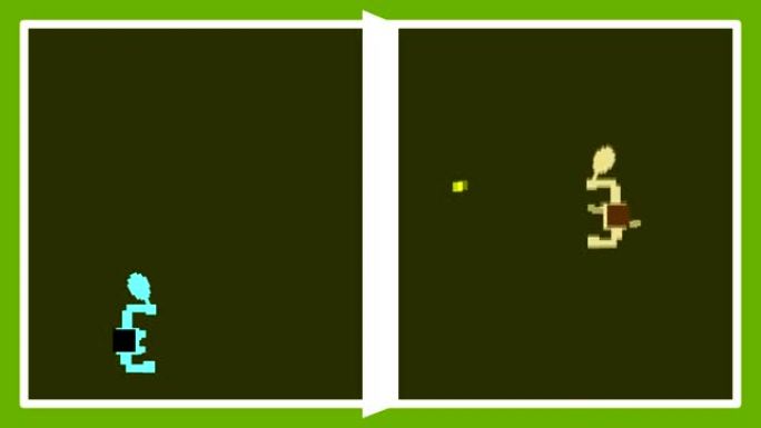 两个人打网球的动画8位风格，老游戏，像素艺术。