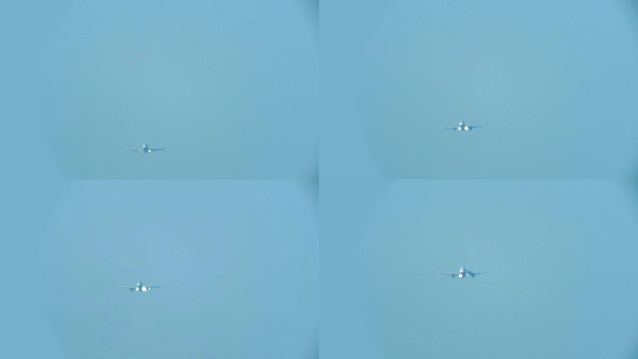 飞机在莫斯科州多莫杰多沃跑道机场降落 (起飞)