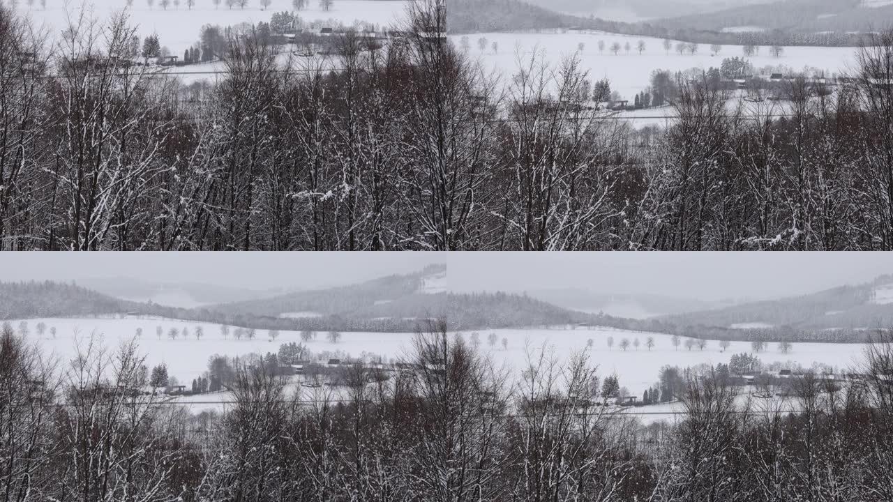 冬天白雪皑皑的德国罗特奥尔基山脉4k 30fps视频