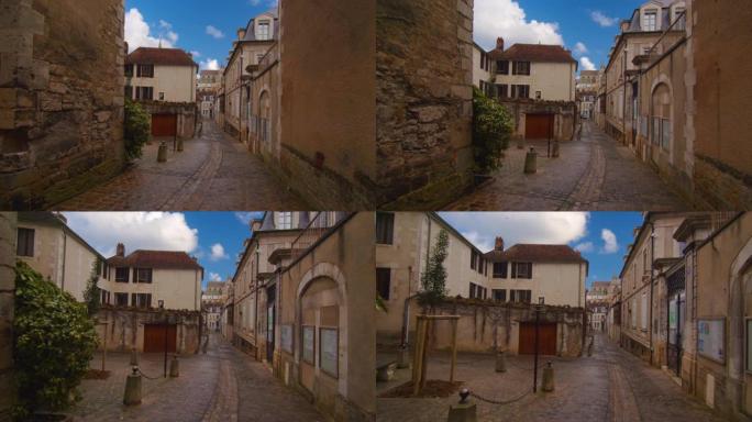 视频捕捉了位于欧塞尔市中心的一条令人惊叹的街道的景色，展示了这座城市丰富的历史和法国的遗产。带有古老