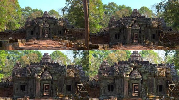 神秘的古代遗迹塔索姆寺-柬埔寨著名地标，吴哥窟建筑群。柬埔寨暹粒。