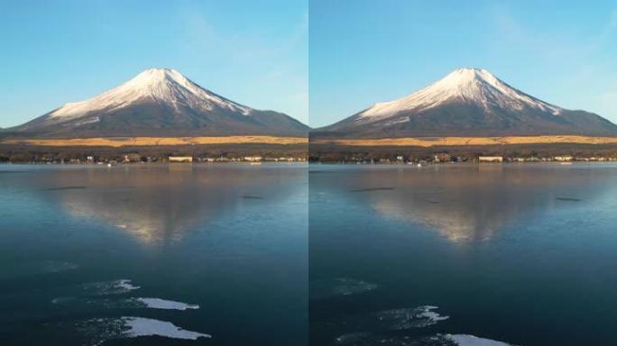 山中湖富士山的空中前方
