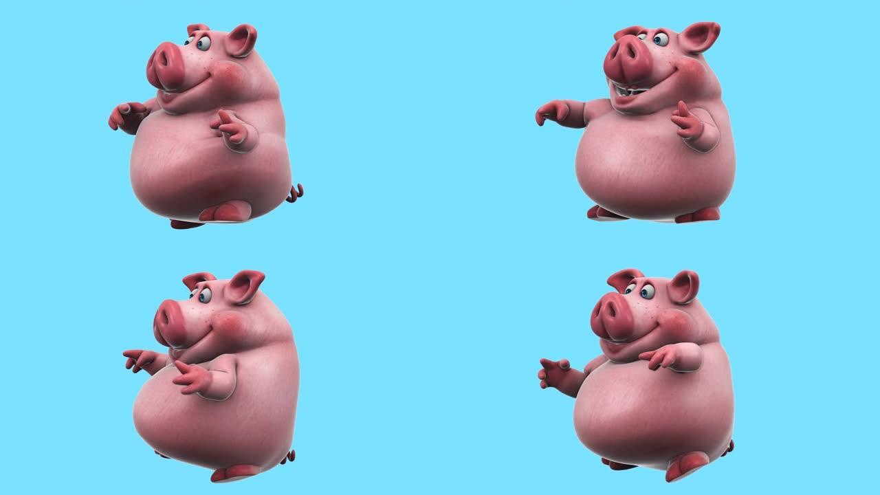 趣味3D卡通猪舞 (带阿尔法频道)