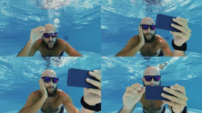 水下用手机自拍:社交媒体成瘾