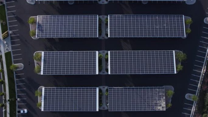 太阳能电池板发电-空中俯视图