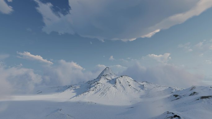 雪山高山山脉山峰山峦群山雄伟壮观动画开场