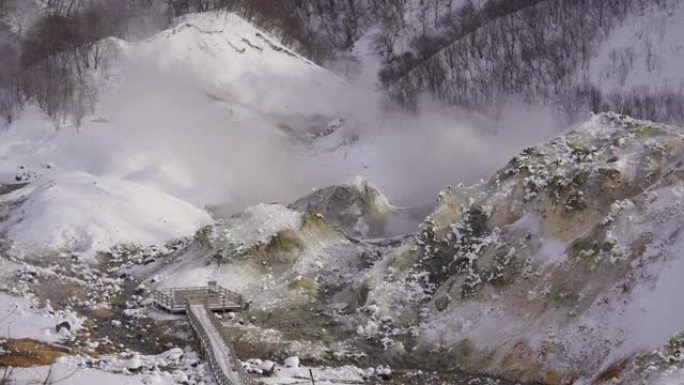 日本北海道登别的地狱谷