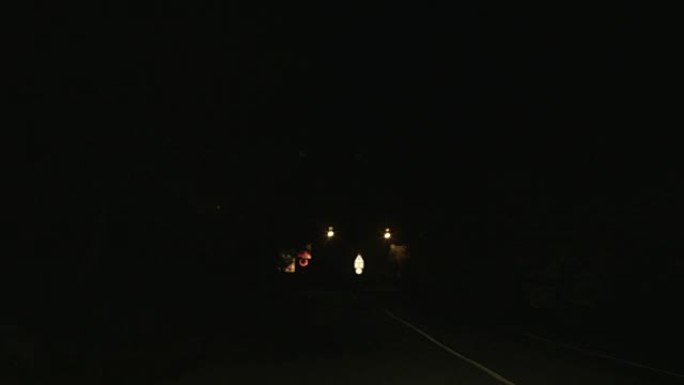 汽车司机在夜间道路上行驶的观点，