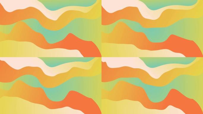 抽象的动画背景，夏季彩色条纹在移动时改变形式。无缝回路