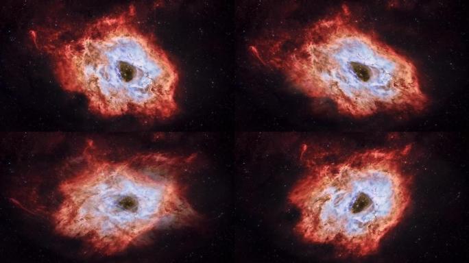 抽象旋转星系动画，巨大的充满活力的星云