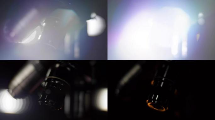 移动的光捕捉到显微镜的目标，它们发光