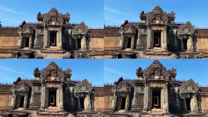 神秘的古代遗迹班第萨姆雷神庙-柬埔寨著名地标，吴哥窟建筑群。柬埔寨暹粒。