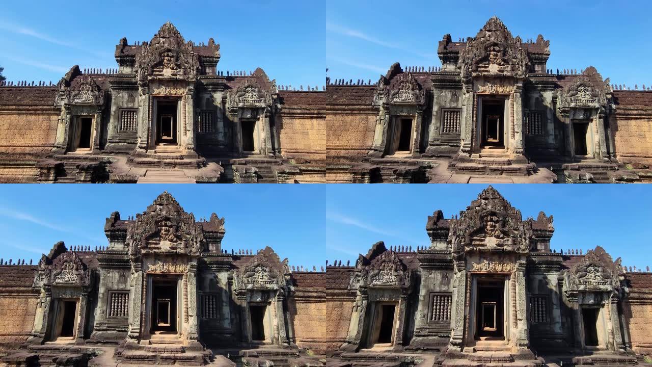 神秘的古代遗迹班第萨姆雷神庙-柬埔寨著名地标，吴哥窟建筑群。柬埔寨暹粒。