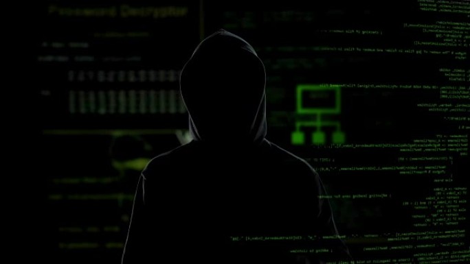 匿名黑客刷和滚动虚拟屏幕，窃取秘密数据