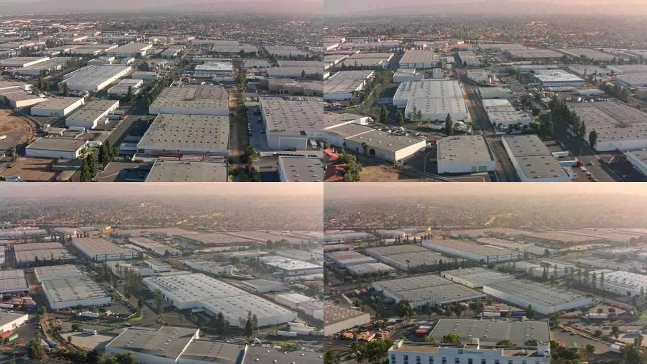 美国洛杉矶附近商业区上方的天线