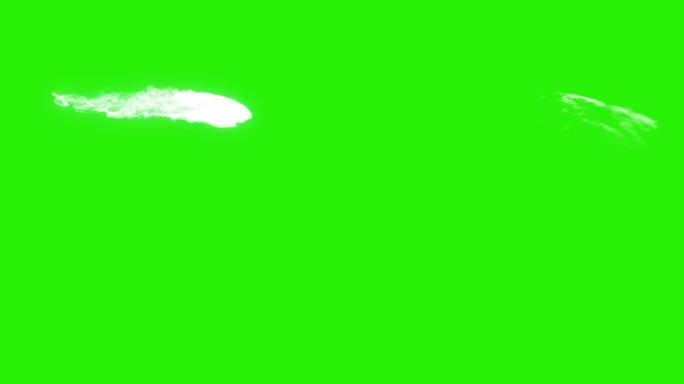 霜尘颗粒飞向绿色的屏幕。4k