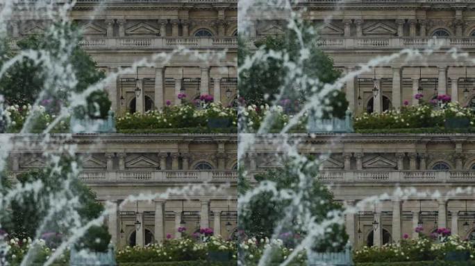 飞溅喷泉和卢森堡宫的美丽景色，巴黎的景点