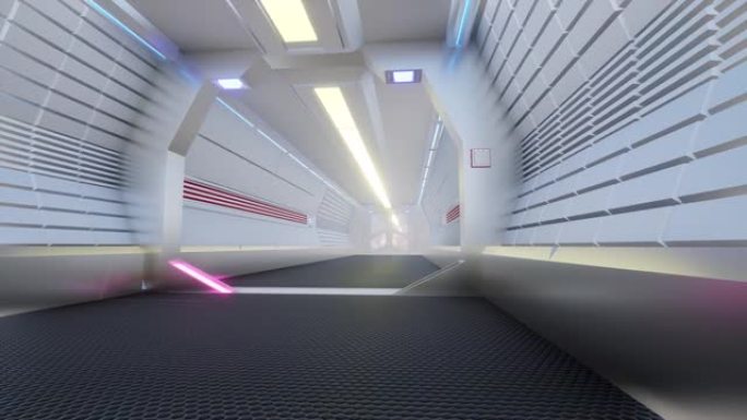 宇宙飞船4k中的未来走廊