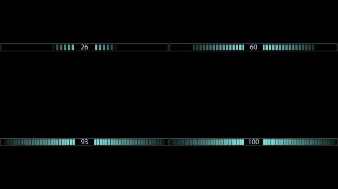 军用平视显示器风格的进步装载机杆。4k动画