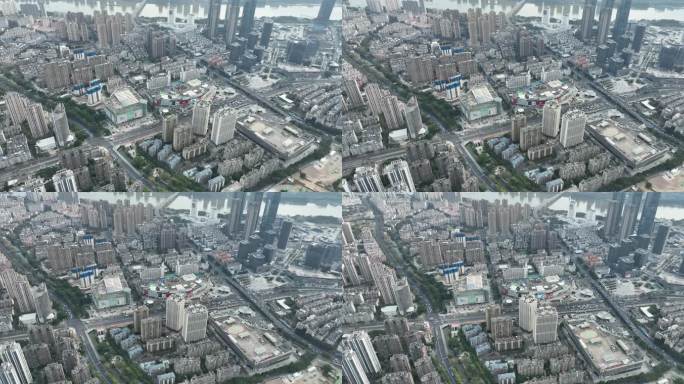 小区写字楼俯拍楼房建筑高空俯拍楼顶楼盘