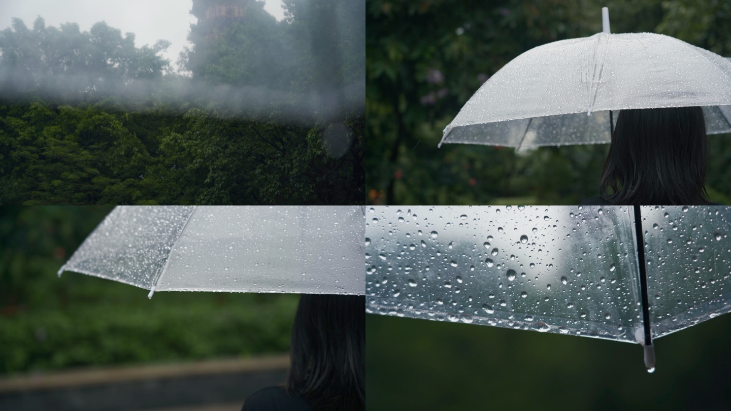 伤感女孩雨中撑伞孤独情绪