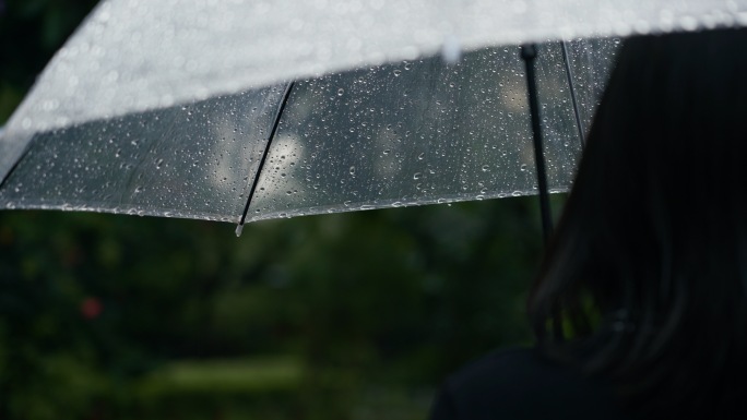 伤感女孩雨中撑伞孤独情绪