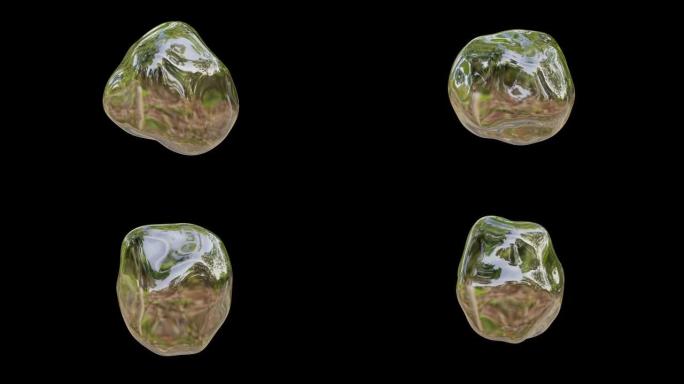 运动中的流畅艺术循环: 波浪动画股票视频中的抽象水球，非常适合寻求迷人视觉和宁静的项目。使用这个动态