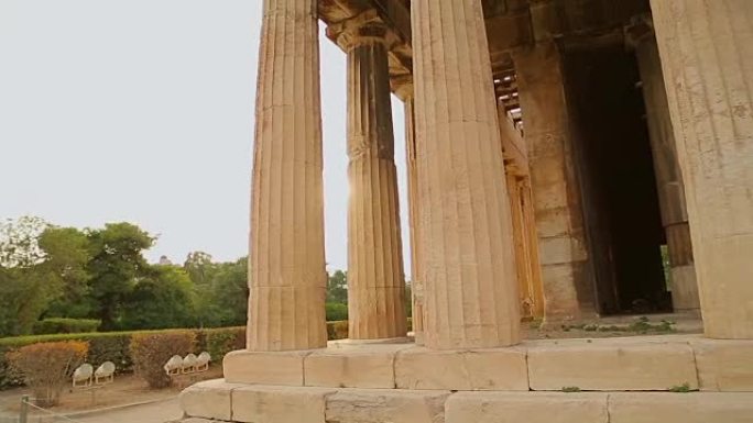 由游客拍摄的古代赫菲斯托斯神庙的业余视频