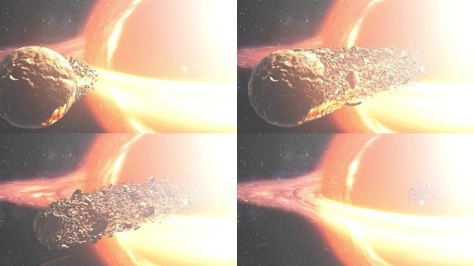 超大质量黑洞拉动深空崩解行星。