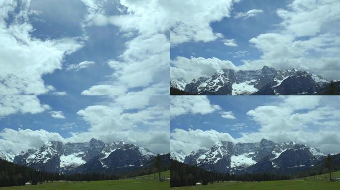 壮丽的阿尔卑斯山的全景，清新和自由的原始自然