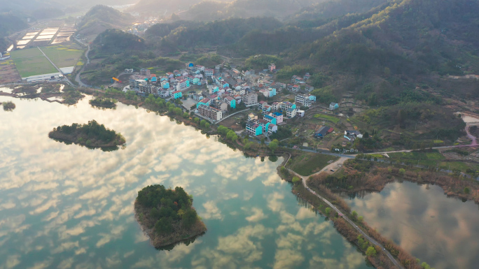 浦江通济湖风景区风光航拍