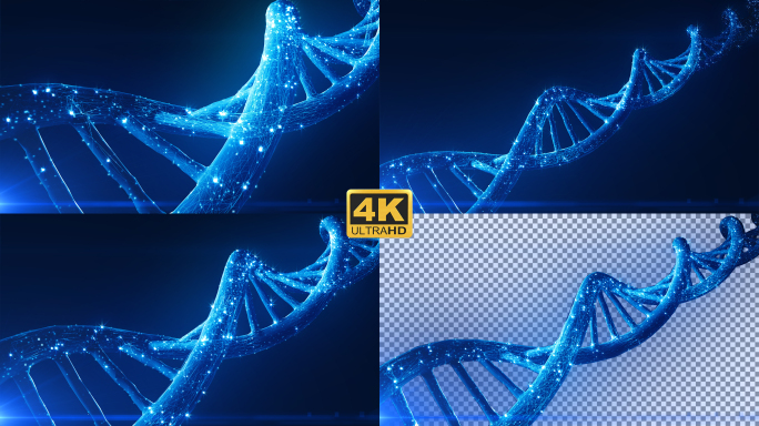 旋转推进的DNA分子（4K透明通道)