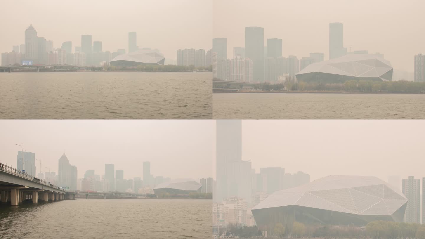 城市沈阳盛京剧院春季干燥雾霾扬沙浮沉大风