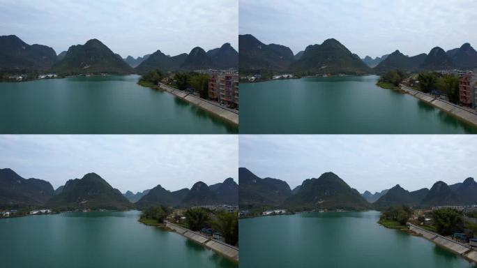 广西靖西大龙潭喀斯特地貌自然风光航拍