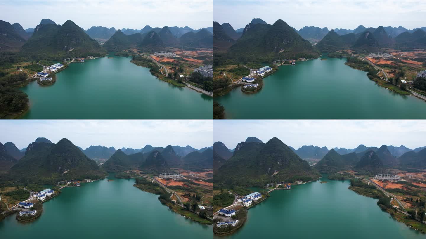 广西靖西大龙潭喀斯特地貌自然风光航拍