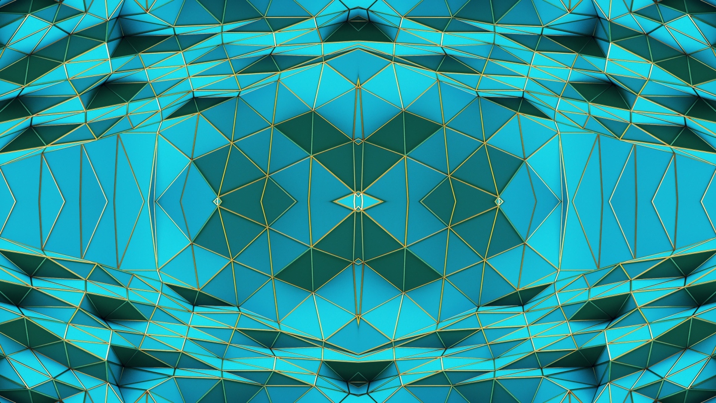 【4K时尚背景】蓝色几何立体空间菱形闪动