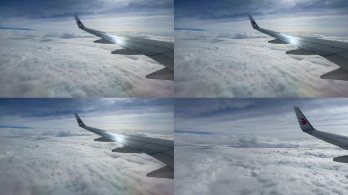 4k 云层之上 飞机上拍的