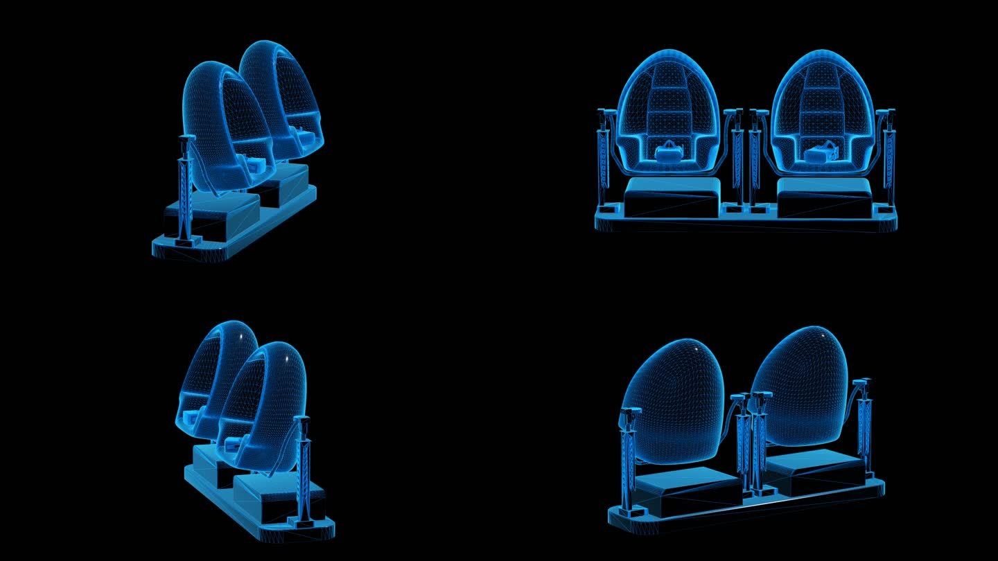 VR娱乐器材组合蓝色科技线条通道素材