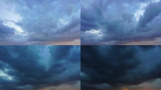 日落时间流逝的风暴