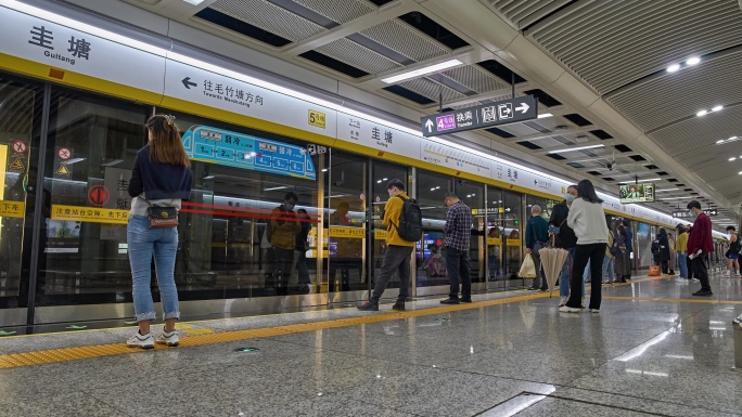 长沙地铁人流延时摄影