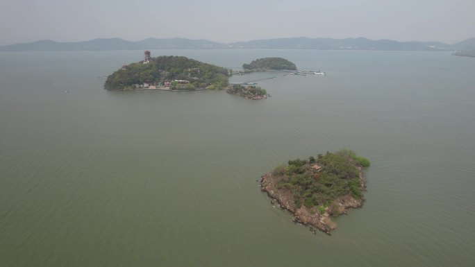 原创 江苏无锡鼋头渚太湖仙岛自然风光航拍