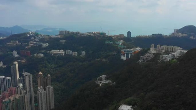日间时间香港著名的太平山观景综合空中全景4k