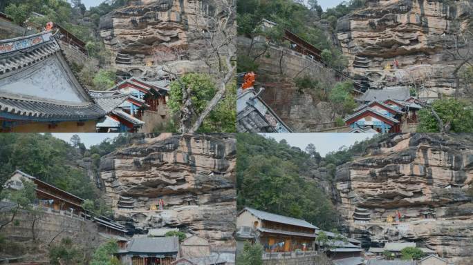 云南旅游大理剑川石宝山悬空寺