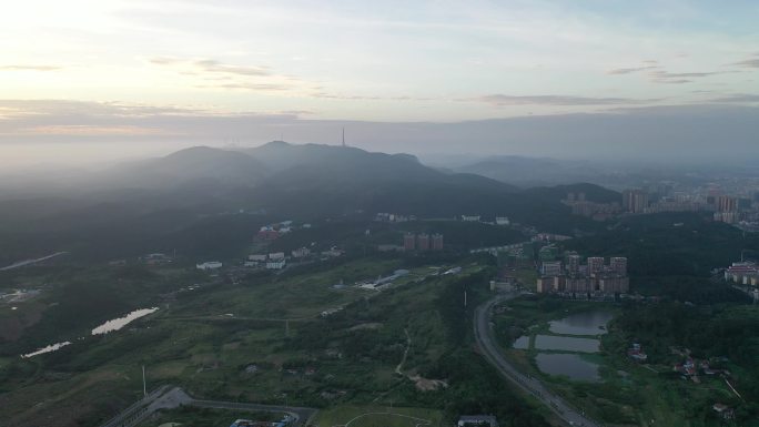 荆门黑山  园博园 荆门城市大景  漳河