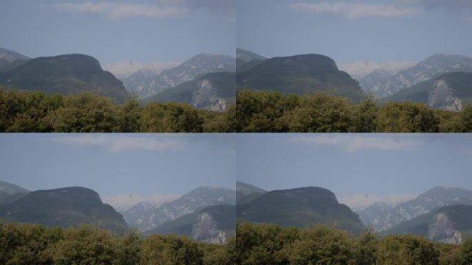 太阳光下的奥林巴斯山顶4k镜头