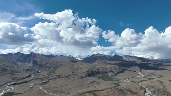 航拍4K西藏美丽雪山冰川