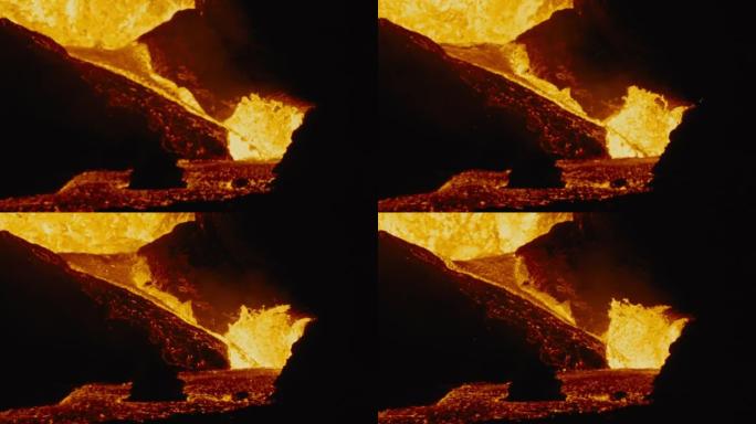 Fagradarsfjall火山爆发的熔岩
