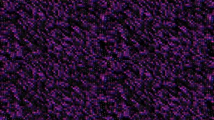 抽象方形瓷砖的动画无尽循环马赛克。简单的屏幕运动图形背景