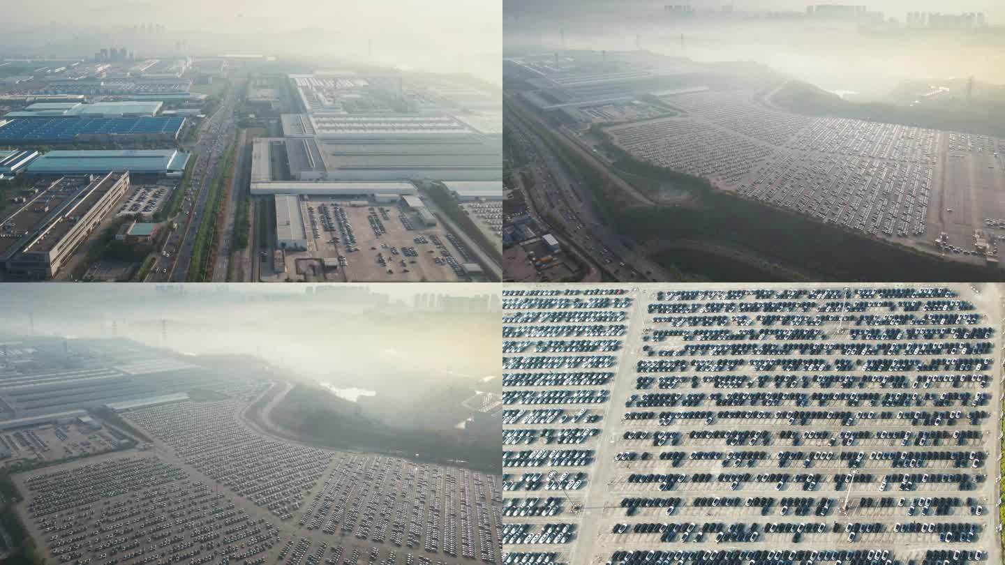 重庆汽车工业城市航拍车流